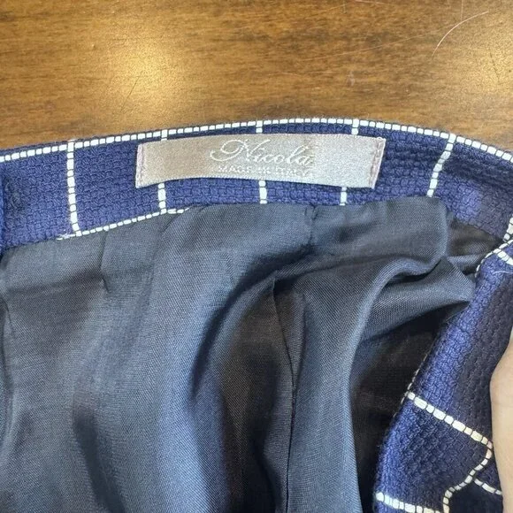 Nicola Vintage Italian Navy Blue Blazer and Skirt Set size 14 - Picture 13 of 16